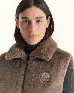 Best Manteau Reversible Sans Manches Swarovski Grand Froid Taupe Daria Vetements D'Exterieur