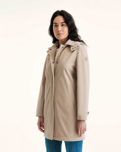 Wholesale Veste Impermeable Corinthe A Capuche Amovible Beige Vetements D'Exterieur