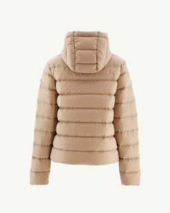 Clearance Doudoune Droite A Capuche Jane Beige Vetements D'Exterieur