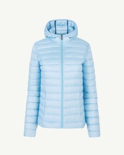 New Heaven Blue - Doudoune Legere A Capuche Cloe Vetements D'Exterieur