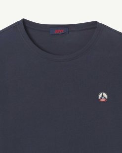 Clearance T-Shirt Bleu Marine Pietro En Coton Biologique Vetements