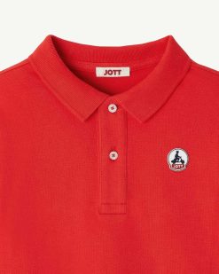 Online Polo Enfant En Coton Bio Salvador Rouge Feu Vetements