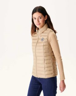 Clearance Doudoune Legere Sans Manches Beige Seda Vetements D'Exterieur