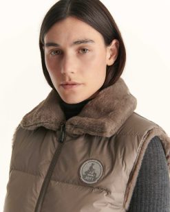 Best Manteau Reversible Sans Manches Swarovski Grand Froid Taupe Daria Vetements D'Exterieur