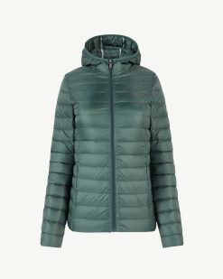 Clearance Doudoune Legere A Capuche Cloe Vert Celadon Vetements D'Exterieur