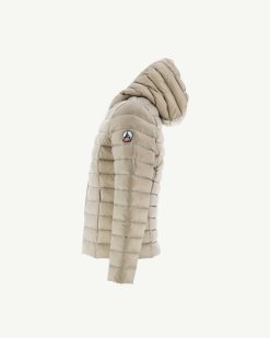 Best Doudoune A Capuche Beige Carla Vetements D'Exterieur