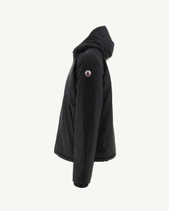 Clearance Doudoune A Capuche Reversible Noire Bergen Vetements D'Exterieur