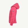 Hot Veste Matelassee A Capuche Legere Carla Kid Rose Cerise Vetements D'Exterieur