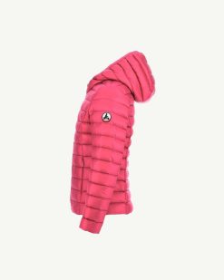 Hot Veste Matelassee A Capuche Legere Carla Kid Rose Cerise Vetements D'Exterieur