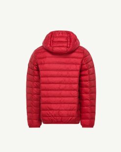 Online Doudoune A Capuche Rouge Hugo Vetements D'Exterieur