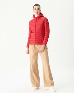 Clearance Doudoune Legere A Capuche Rouge Cloe Vetements D'Exterieur