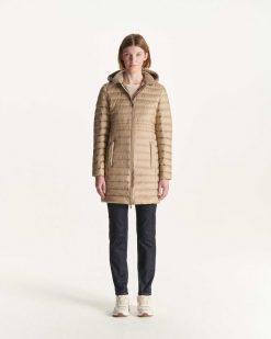 New Doudoune Longue A Capuche Beige Vero Vetements D'Exterieur