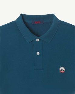 Online Polo Marbella Bleu Metal En Coton Bio Vetements