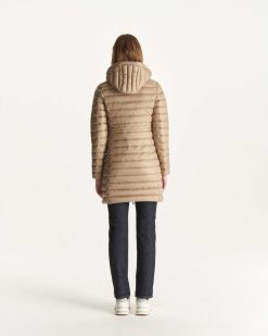 New Doudoune Longue A Capuche Beige Vero Vetements D'Exterieur