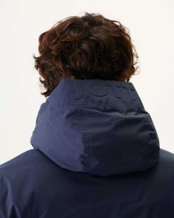 Hot Doudoune Longue A Capuche Reversible Bleu Marine Amsterdam Vetements D'Exterieur