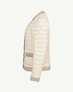 Online Veste D'Hiver Legere Bicolore Paola Argile/Beige Vetements D'Exterieur