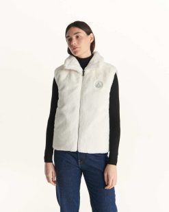 Clearance Manteau Reversible Sans Manches Swarovski Grand Froid Blanc Daria Vetements D'Exterieur