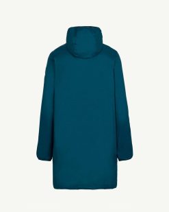 Best Veste Longue Impermeable A Capuche Oban Bleu Metal Vetements D'Exterieur