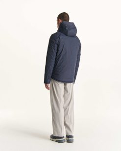 New Doudoune Reversible A Capuche Bleu Marine Bergen Vetements D'Exterieur