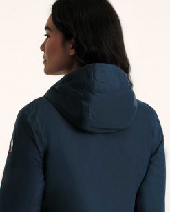 Hot Veste D'Hiver A Capuche Reversible Ultralegere Bangkok 2.0 Bleu Marine/Beige Vetements D'Exterieur