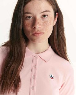 New Polo Franca En Coton Biologique Rose Peche Vetements