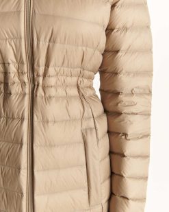 New Doudoune Longue A Capuche Beige Vero Vetements D'Exterieur