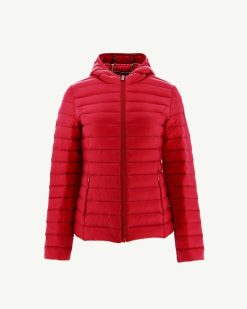 Clearance Doudoune Legere A Capuche Rouge Cloe Vetements D'Exterieur