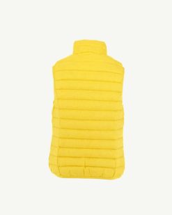 Wholesale Veste Matelassee Sans Manches Jaune Or Zoe Kid Vetements D'Exterieur