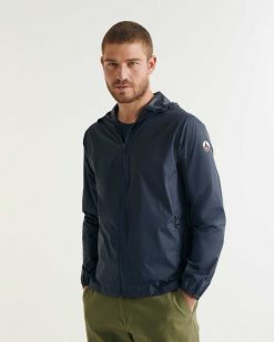 Wholesale Veste Pliable Impermeable Derry Bleu Marine Vetements D'Exterieur